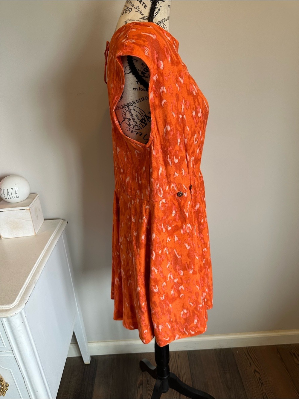 Free People “Fake Love” Orange Sleeveless Dress Size Small pockets - Picture 4 of 7